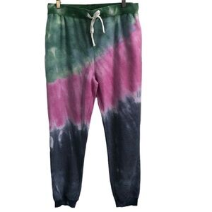 She + Sky Tie Dye Ombre French Terry Knit Joggers Size Medium NWT